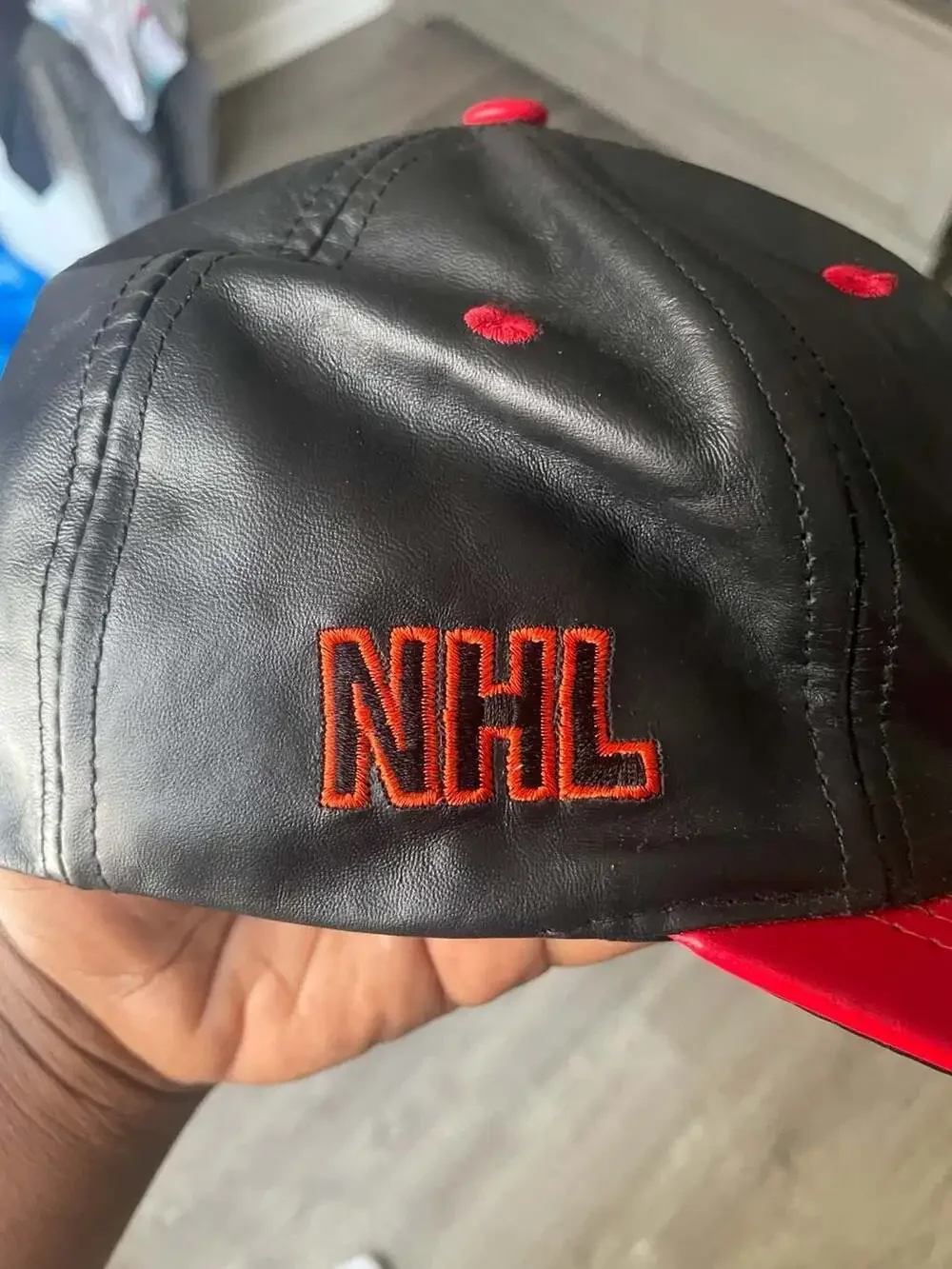 Vintage 90s Buffalo Sabres NHL Modern Genuine Leather Strapback Hat